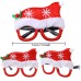 Aneco 9 Pieces Christmas Glitter Party Glasses Christmas Decoration Costume Eyeglasses Party Glasses Frame for Holiday Favors, Assorted Styles