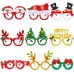 Aneco 9 Pieces Christmas Glitter Party Glasses Christmas Decoration Costume Eyeglasses Party Glasses Frame for Holiday Favors, Assorted Styles