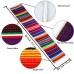 Aneco 2 Pack 14 by 84 Inch Mexican Table Runner Mexican Serape Blanket Cotton Colorful Fringe Table Runners for Mexican Party Wedding Kitchen Outdoor Decorations