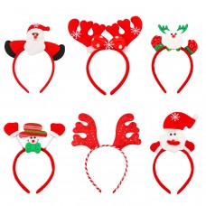 Aneco 6 Pieces Christmas Headband Reindeer Antlers Headband Santa Headbands for Christmas Holiday Costume Party