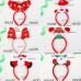 Aneco 6 Pieces Christmas Headband Reindeer Antlers Headband Santa Headbands for Christmas Holiday Costume Party
