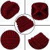 Aneco Winter Warm Knitted Scarf Beanie Hat and Gloves Set Men & Women's Soft Stretch Hat Scarf and Mitten Set,Burgundy