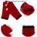 Aneco Winter Warm Knitted Scarf Beanie Hat and Gloves Set Men & Women's Soft Stretch Hat Scarf and Mitten Set,Burgundy