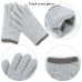 Aneco Winter Warm Knitted Scarf Beanie Hat and Gloves Set Men & Women's Soft Stretch Hat Scarf and Mitten Set,Light Grey