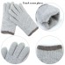 Aneco Winter Warm Knitted Scarf Beanie Hat and Gloves Set Men & Women's Soft Stretch Hat Scarf and Mitten Set,Light Grey